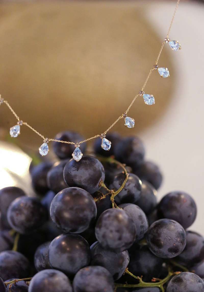 Rose & Lini 5 OCTOBRE “JULIAN” AQUAMARINE & DIAMONDS NECKLACE