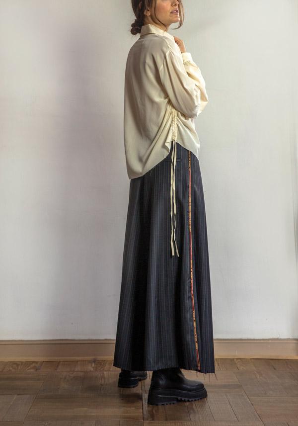 Rose & Lini A TENTATIVE ATELIER COTTON “STRIPED” CHARCOAL PANTS