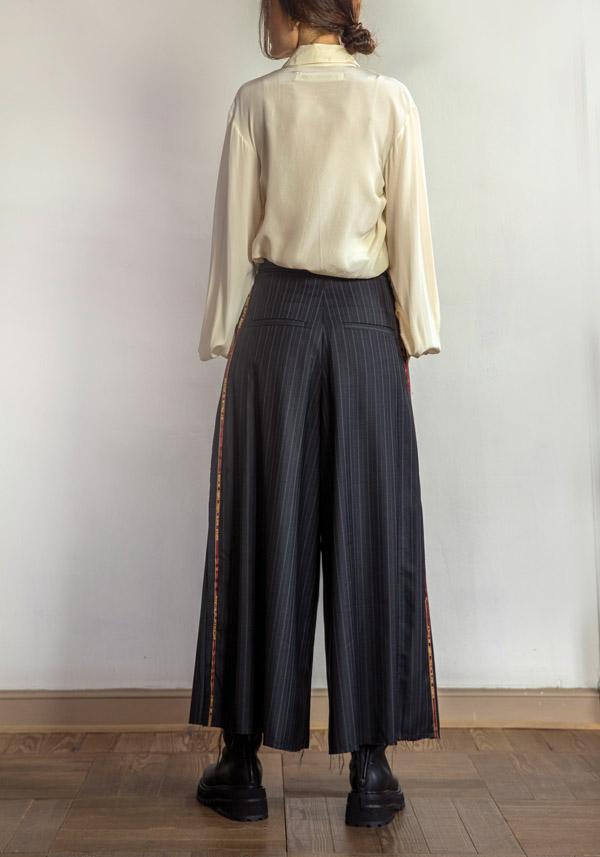 Rose & Lini A TENTATIVE ATELIER COTTON “STRIPED” CHARCOAL PANTS