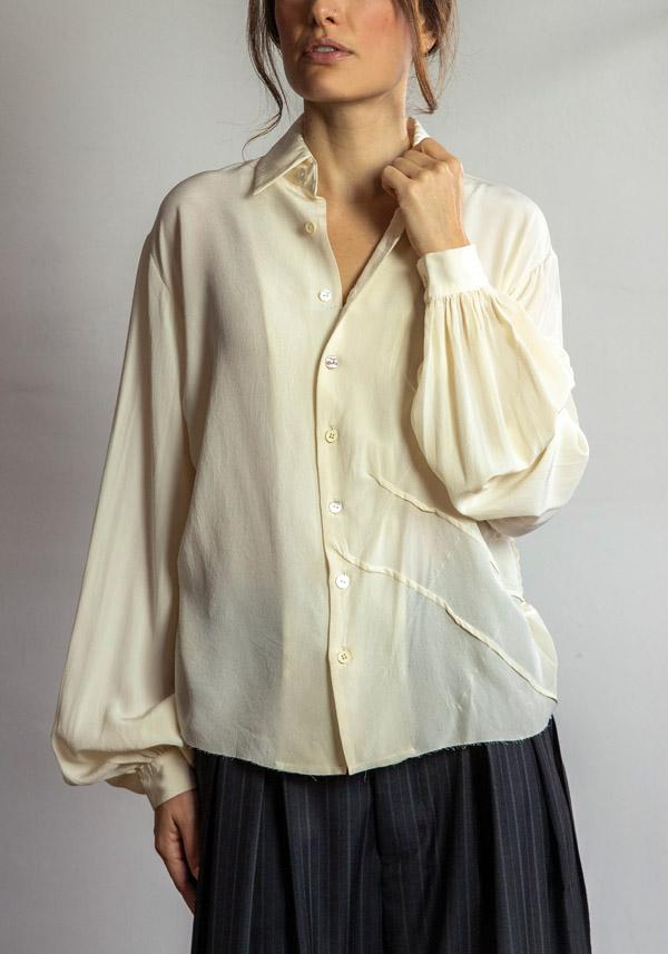 Rose & Lini A TENTATIVE ATELIER SILK “AGLAIA” LINEN SHIRT
