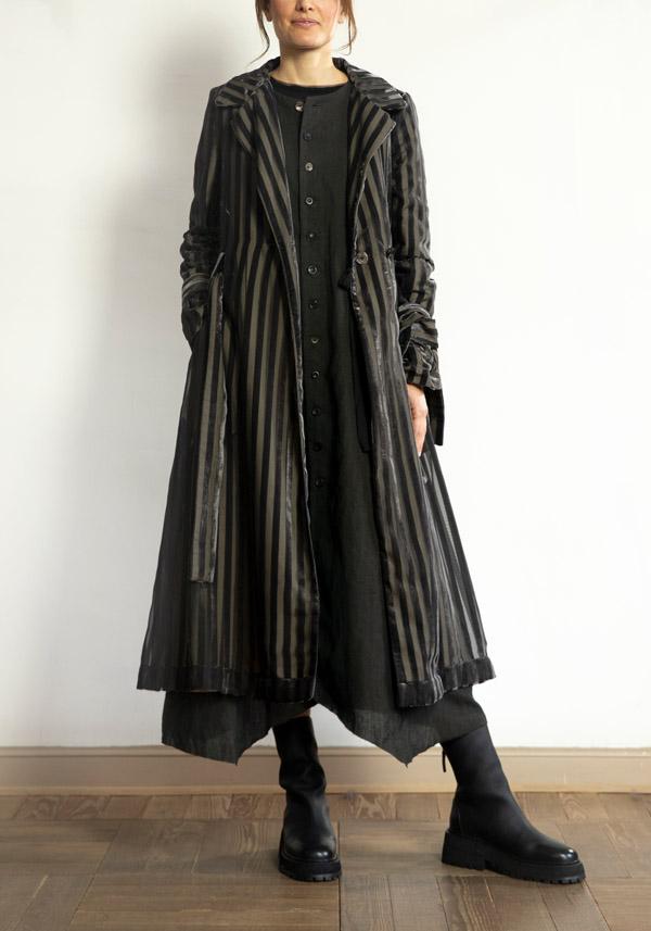 Rose & Lini A TENTATIVE ATELIER WOOL “SISSAL” DARK BROWN DRESS