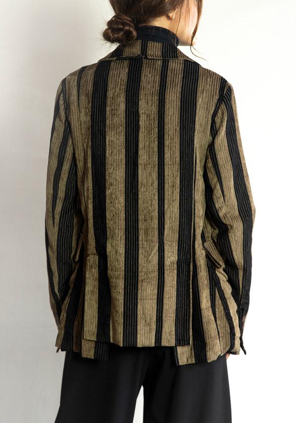Rose & Lini ALEKSANDR MANAMIS STRIPED “JACKET 1692” BLACK & BROWN