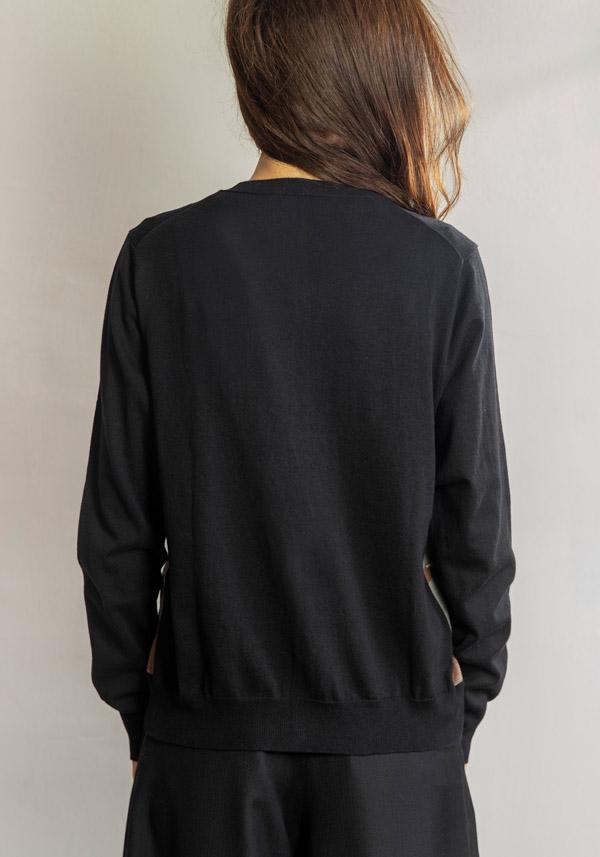 Rose & Lini ANTIPAST COTTON & CASHMERE “CARDIGAN NF104-790” BLACK