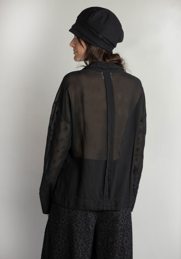 Rose & Lini ANTIPAST CUPRA & COTTON EMBROIDERED “BLOUSE DEBT” BLACK