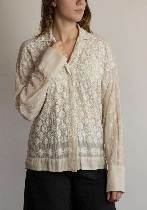 Rose & Lini ANTIPAST CUPRA & COTTON EMBROIDERED “BLOUSE DEBT” IVORY