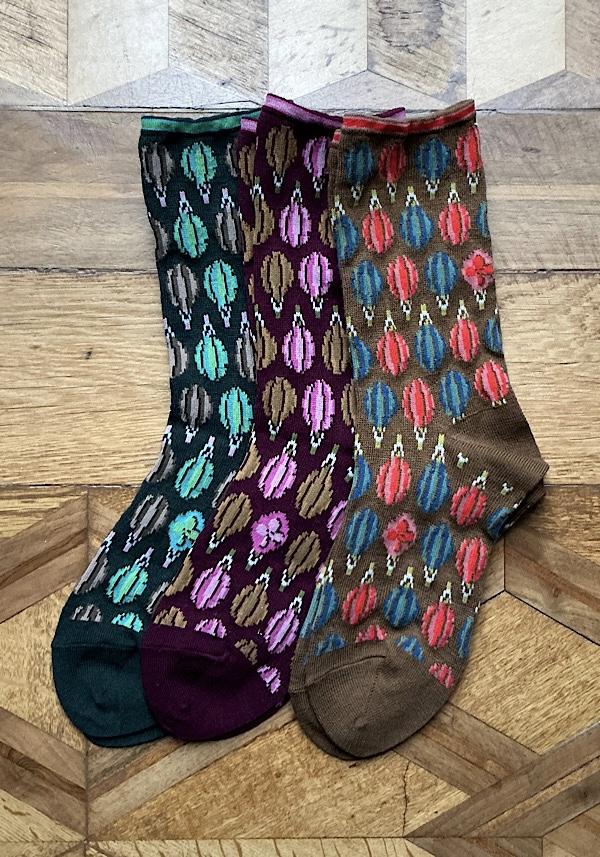 Rose & Lini ANTIPAST WOOL “FLOATING DROPS” AS-224 SOCKS WINE