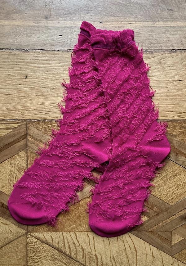 Rose & Lini ANTIPAST WOOL “FRINGE” AS-223 SOCKS MAGENTA