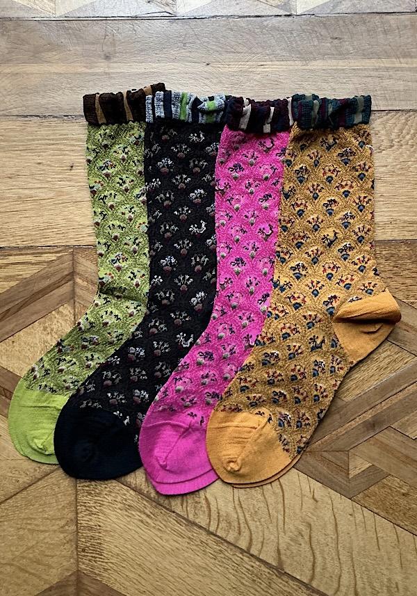 Rose & Lini ANTIPAST WOOL “FUN FAN” AM-501A SOCKS LIGHT GREEN