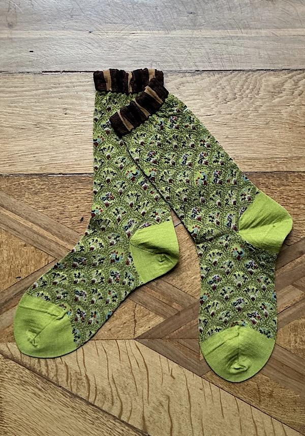 Rose & Lini ANTIPAST WOOL “FUN FAN” AM-501A SOCKS LIGHT GREEN