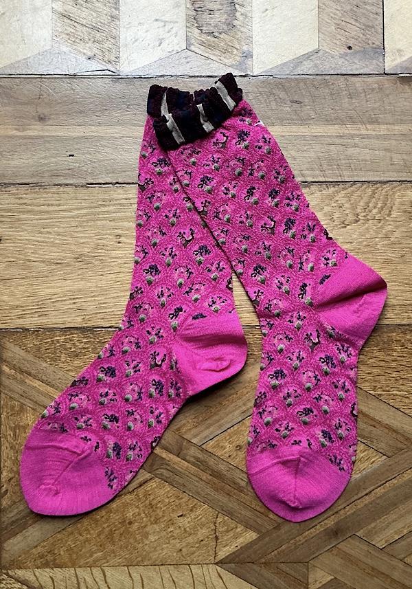 Rose & Lini ANTIPAST WOOL “FUN FAN” AM-501A SOCKS MAGENTA