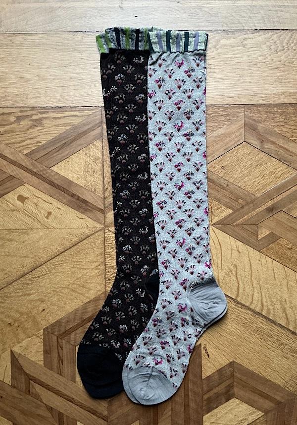 Rose & Lini ANTIPAST WOOL “FUN FAN” AM-790HS LONG SOCKS GREY