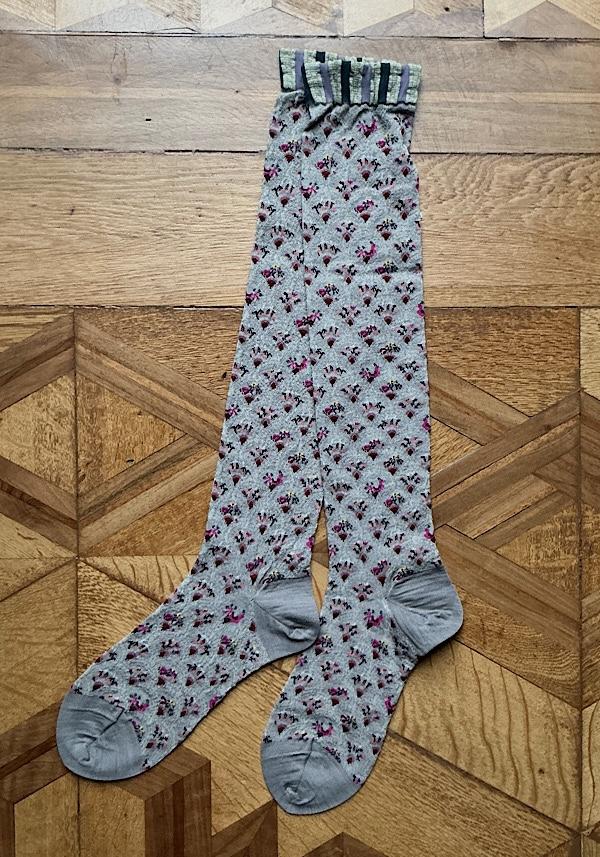 Rose & Lini ANTIPAST WOOL “FUN FAN” AM-790HS LONG SOCKS GREY