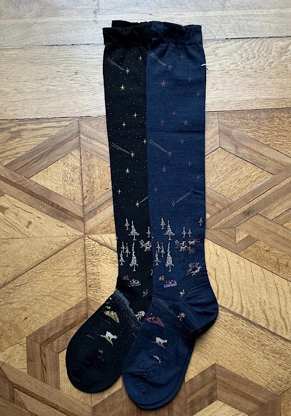 Rose & Lini ANTIPAST WOOL “LAGOM” AM-792HS LONG SOCKS BLACK