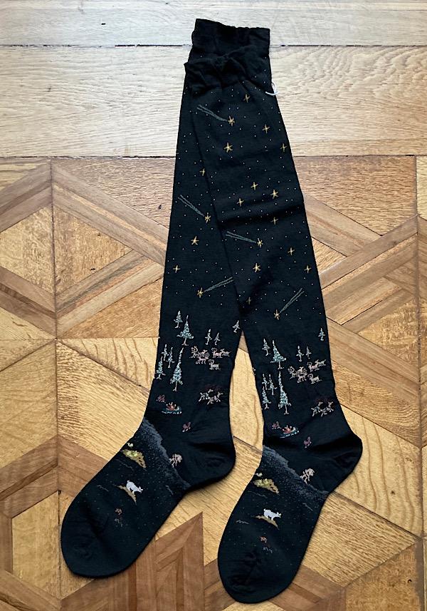 Rose & Lini ANTIPAST WOOL “LAGOM” AM-792HS LONG SOCKS BLACK