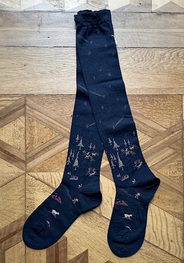 Rose & Lini ANTIPAST WOOL “LAGOM” AM-792HS LONG SOCKS BLUE