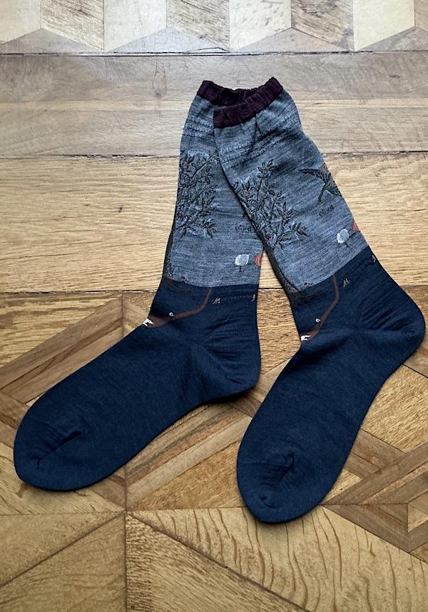 Rose & Lini ANTIPAST WOOL “OLIVE HARVEST” AM-790 SOCKS MIX GREY