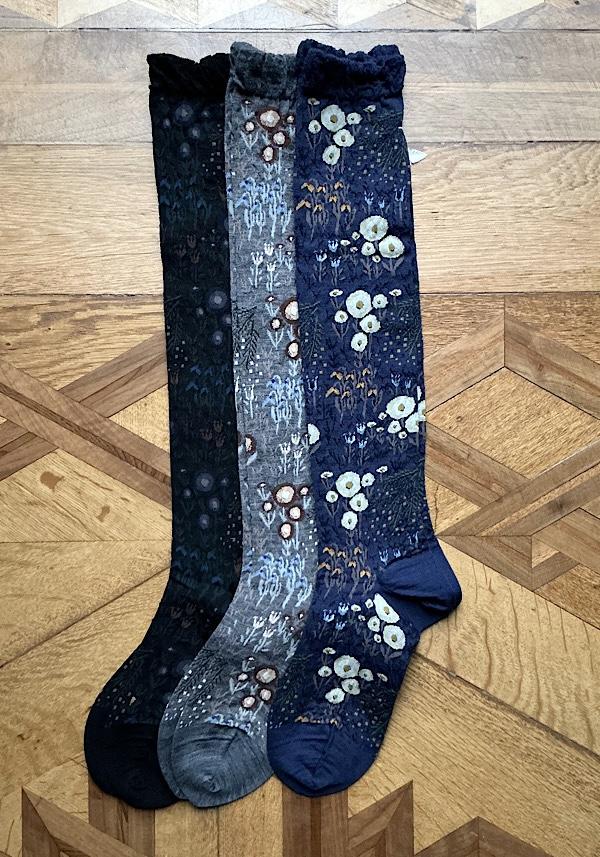 Rose & Lini ANTIPAST WOOL “WINTER GARDEN” AM-789HS LONG SOCKS MIX GREY