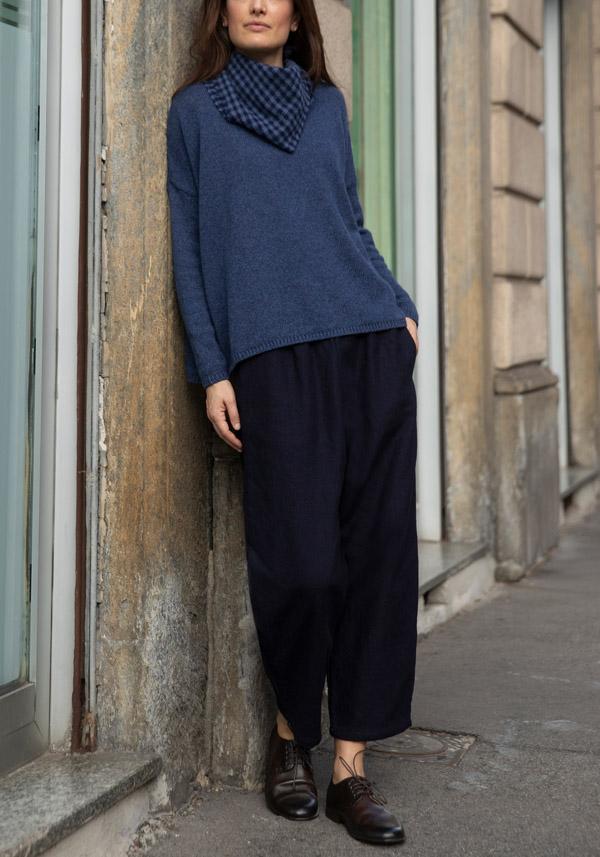 Rose & Lini APUNTOB CASHMERE & ALPACA “PULL 1890” DENIM BLUE