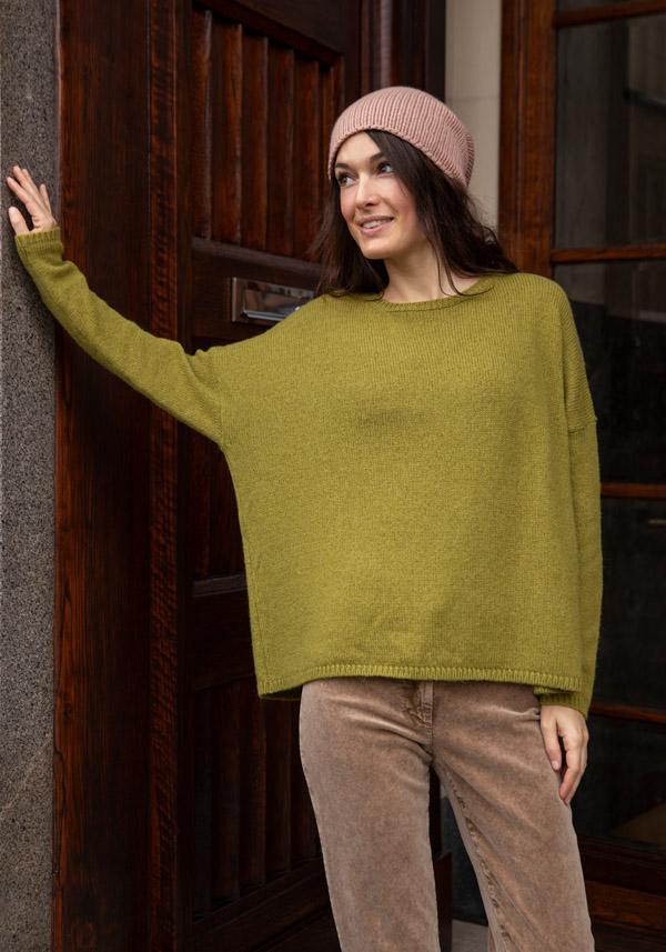 Rose & Lini APUNTOB CASHMERE & ALPACA “PULL 1890” GRASS GREEN