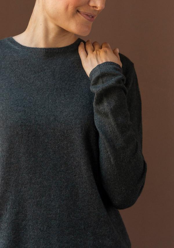 Rose & Lini APUNTOB SILK & CASHMERE “PULL 1889” FOREST GREEN