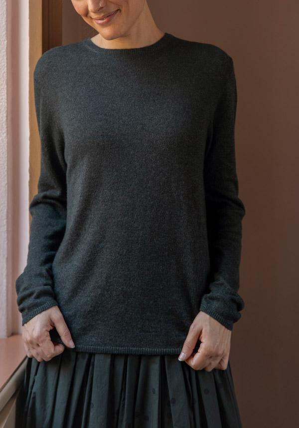 Rose & Lini APUNTOB SILK & CASHMERE “PULL 1889” FOREST GREEN