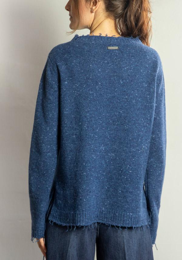 Rose & Lini ARCHIVIOB LAMB WOOL & CASHMERE “PULL 1852” ACCADEMIA BLUE