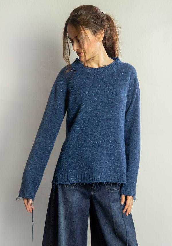 Rose & Lini ARCHIVIOB LAMB WOOL & CASHMERE “PULL 1852” ACCADEMIA BLUE
