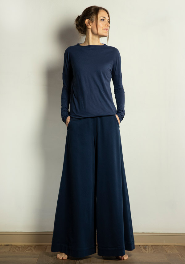Rose & Lini BARBARA TANI COTTON & CASHMERE “TSHIRT 1585 CCL” BLUE