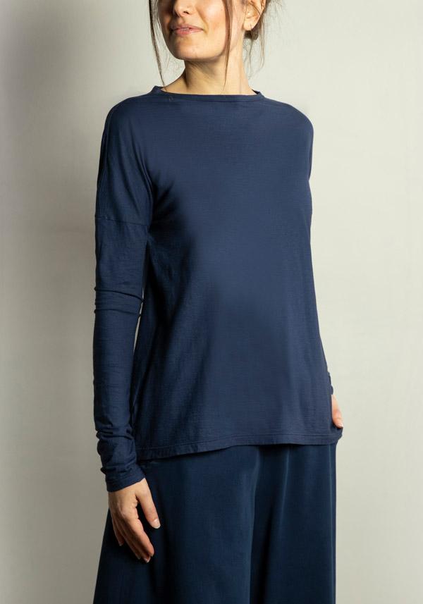 Rose & Lini BARBARA TANI COTTON & CASHMERE “TSHIRT 1585 CCL” BLUE