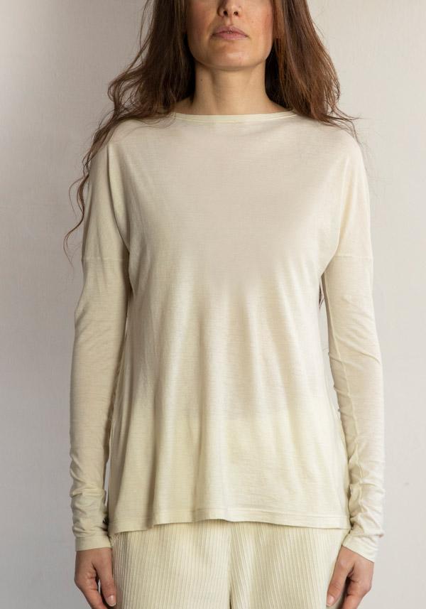 Rose & Lini BARBARA TANI COTTON & CASHMERE “TSHIRT 1585 CCL” FLOUR