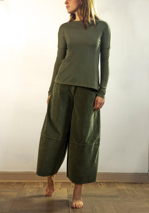 Rose & Lini BARBARA TANI COTTON & CASHMERE “TSHIRT 1585 CCL” MILITARY