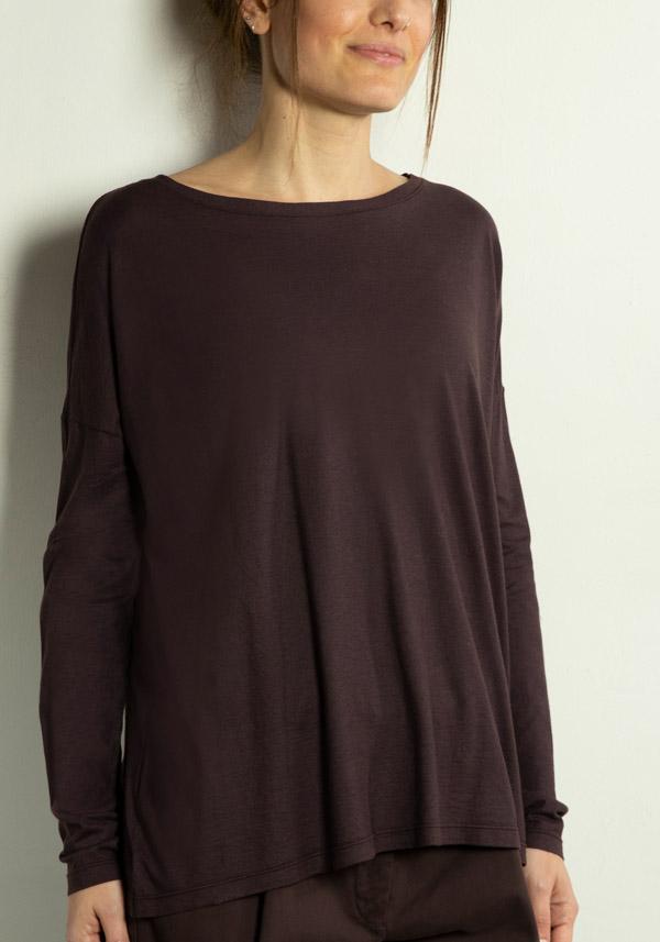 Rose & Lini BARBARA TANI COTTON & CASHMERE “TSHIRT 2001 CCL” CHOCO BROWN