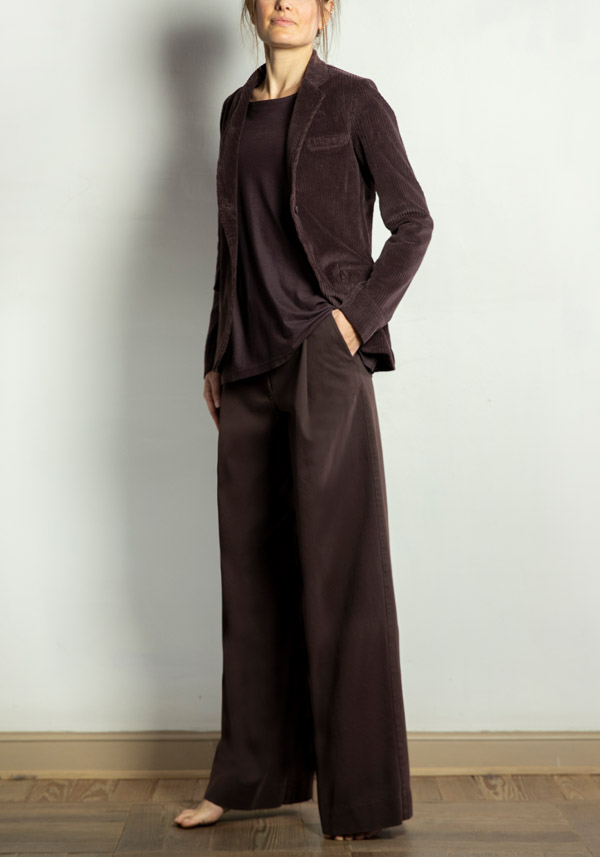 Rose & Lini BARBARA TANI COTTON “PANT 430SR C01” CHOCO BROWN