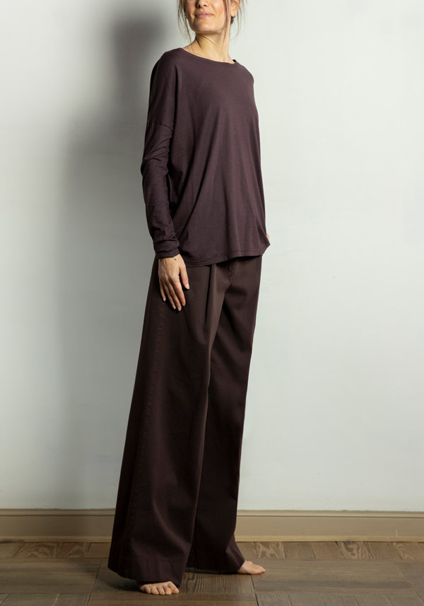 Rose & Lini BARBARA TANI COTTON “PANT 430SR C01” CHOCO BROWN