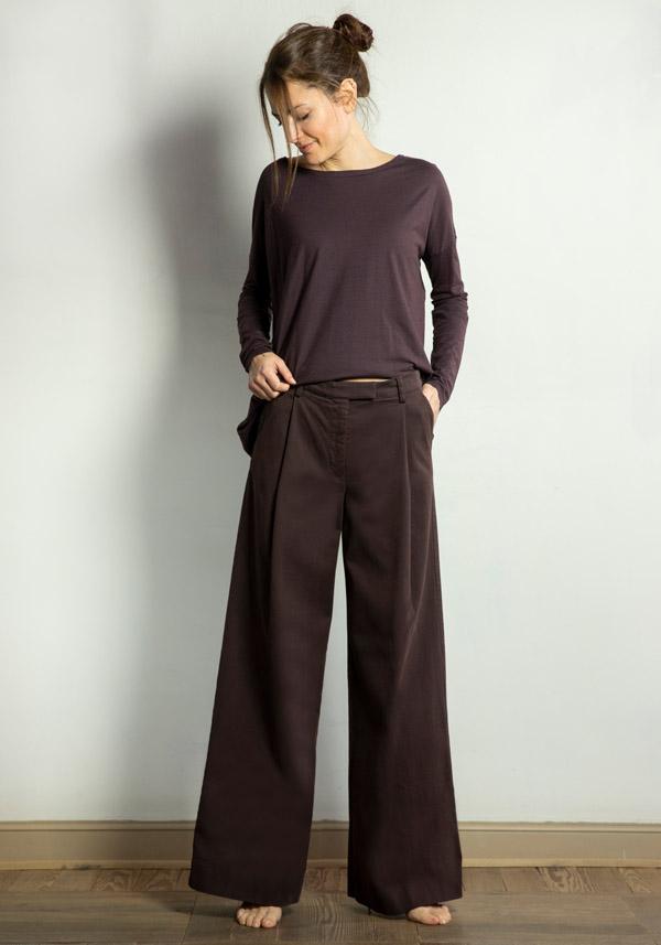 Rose & Lini BARBARA TANI COTTON “PANT 430SR C01” CHOCO BROWN