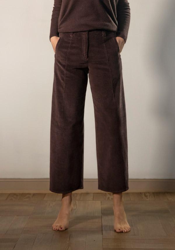 Rose & Lini BARBARA TANI “PANTS 462 V03” CORDUROY CHOCO BROWN