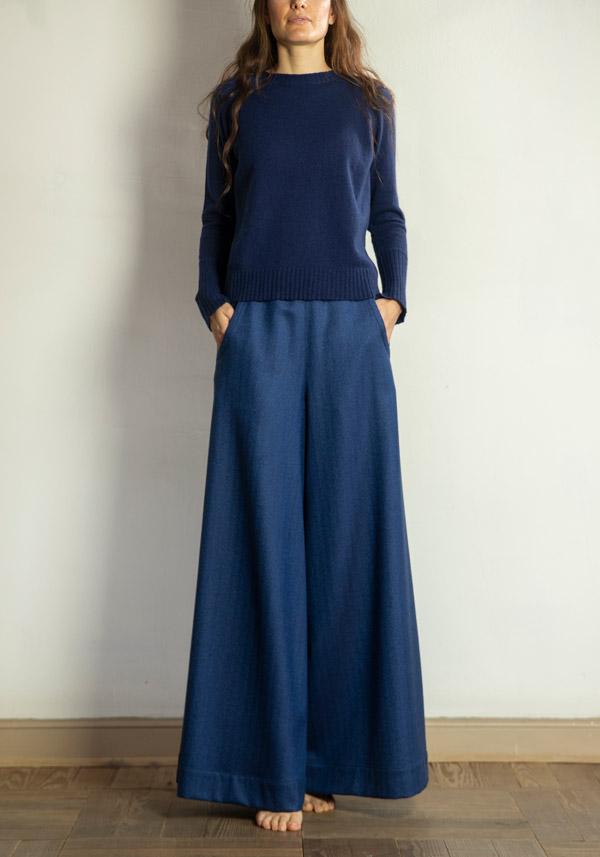 Rose & Lini BARBARA TANI WOOL & CASHMERE “PANTS 457 LANA” BLUETTE