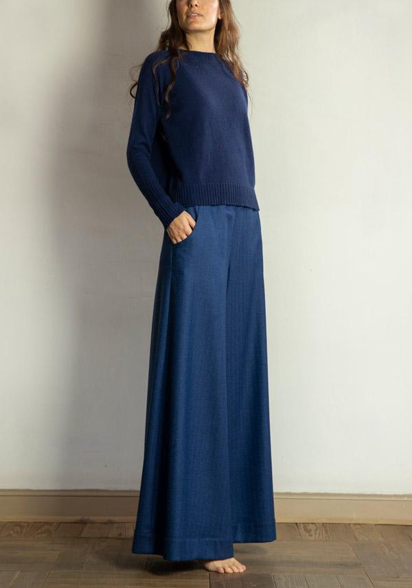 Rose & Lini BARBARA TANI WOOL & CASHMERE “PANTS 457 LANA” BLUETTE