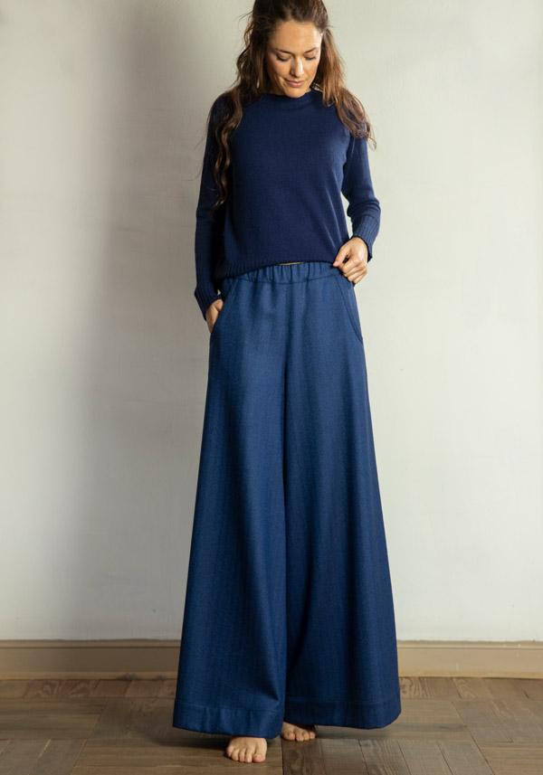 Rose & Lini BARBARA TANI WOOL & CASHMERE “PANTS 457 LANA” BLUETTE