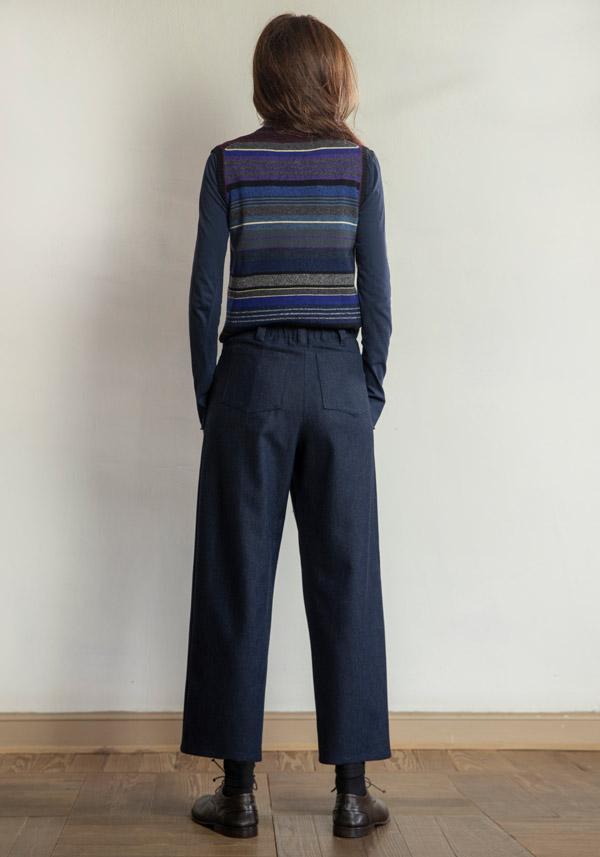 Rose & Lini BARBARA TANI WOOL “PANTS 462 LANA” BLUE FIAMMATO