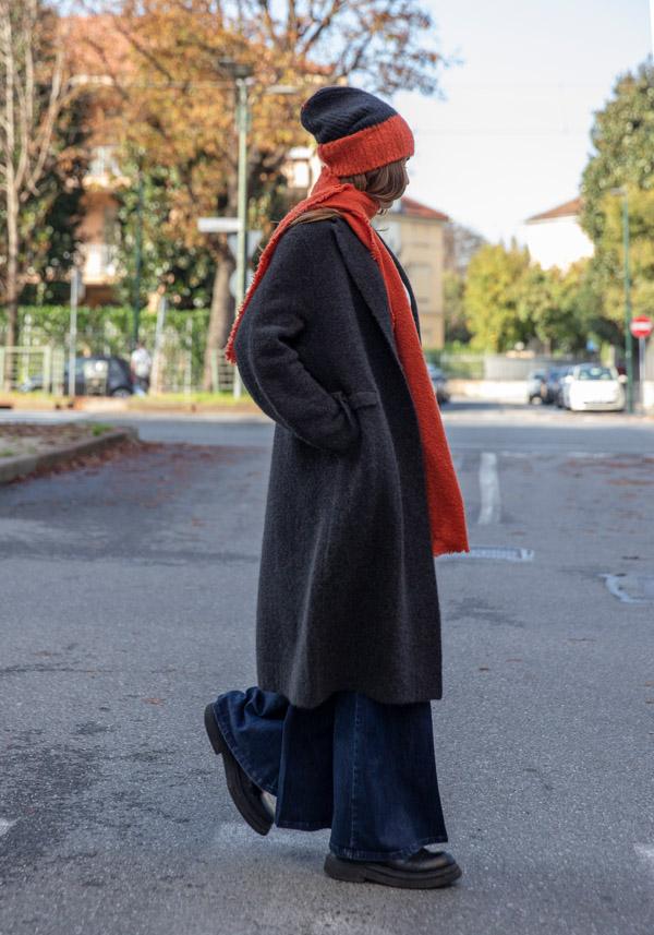 Rose & Lini BOBOUTIC CASHMERE & SILK COAT “4788” CHARCOAL