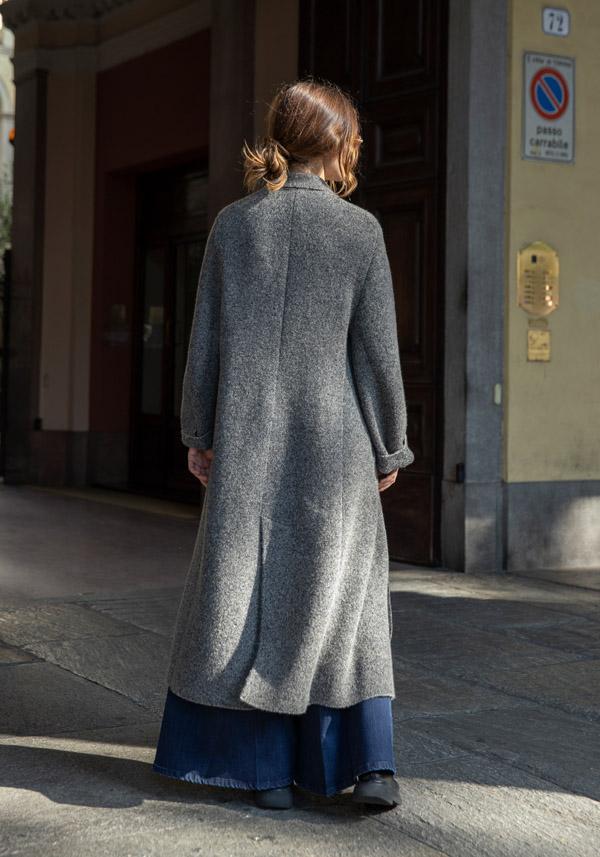 Rose & Lini BOBOUTIC WOOL & CASHMERE “4758” BLACK & CREAM COAT