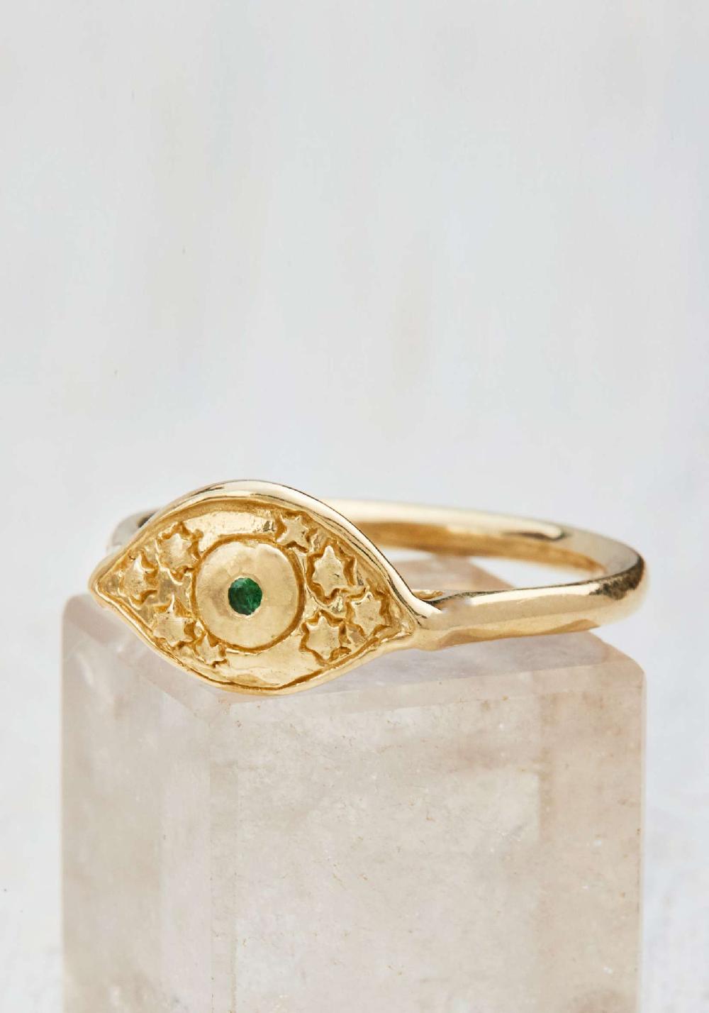 Rose & Lini CATHERINE MICHIELS “MINI EVIL EYE” GOLD RING