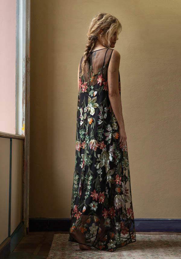 Rose & Lini CO.GO BLACK “DRESS VV354” FLOWER EMBROIDERIES