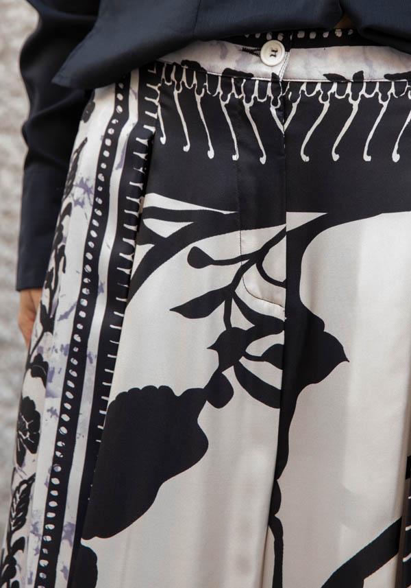 Rose & Lini CO.GO SILK BLACK & WHITE “PANTS VP241” FOULARDS