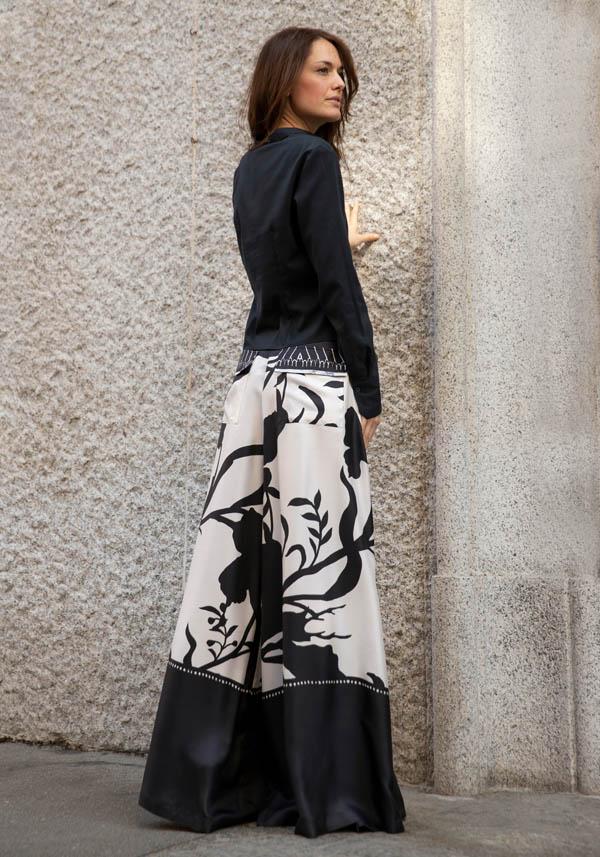 Rose & Lini CO.GO SILK BLACK & WHITE “PANTS VP241” FOULARDS