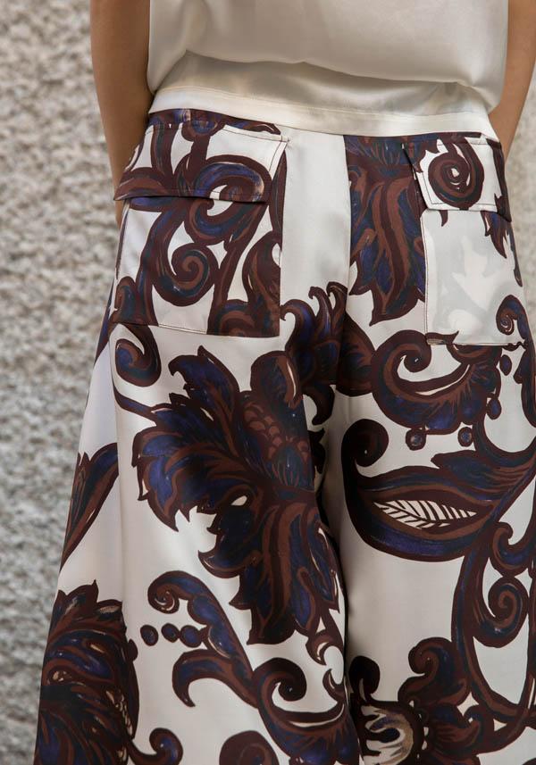 Rose & Lini CO.GO SILK BROWN & WHITE “PANTS VP241” FLORAL