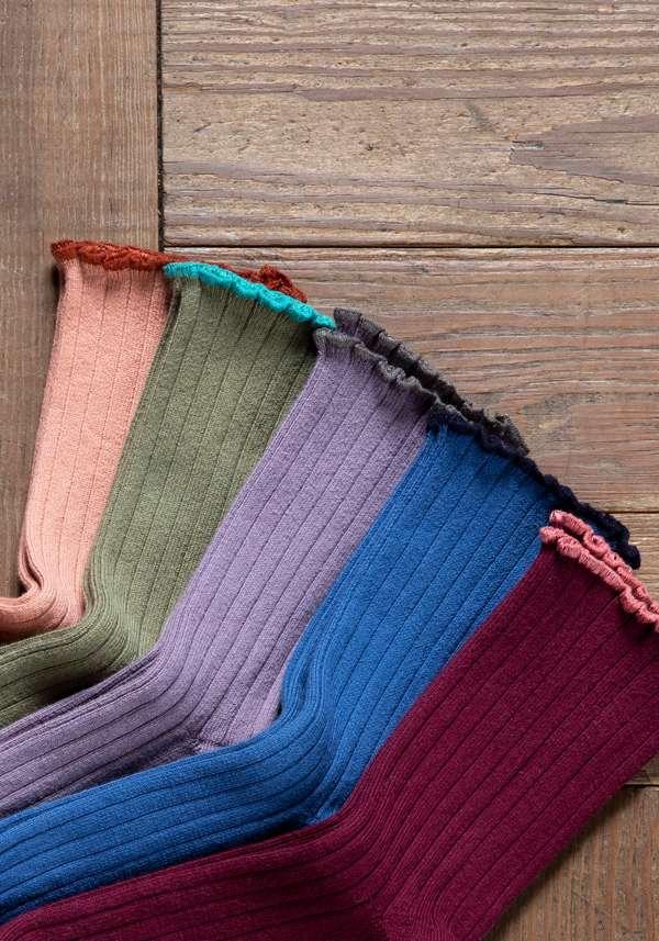 Rose & Lini COLLEGIEN “DELPHINE” RIBBED SOCKS BOIS DE ROSE