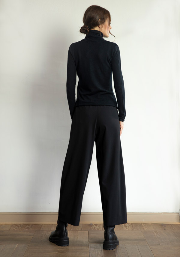 Rose & Lini CRISTINA BONFANTI WOOL “BRENTA” BLACK PANTS