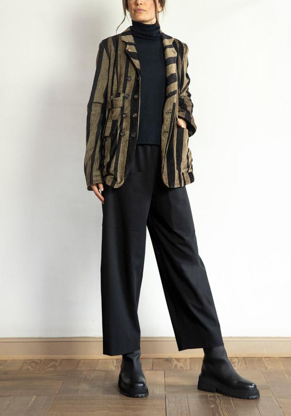 Rose & Lini CRISTINA BONFANTI WOOL “BRENTA” BLACK PANTS